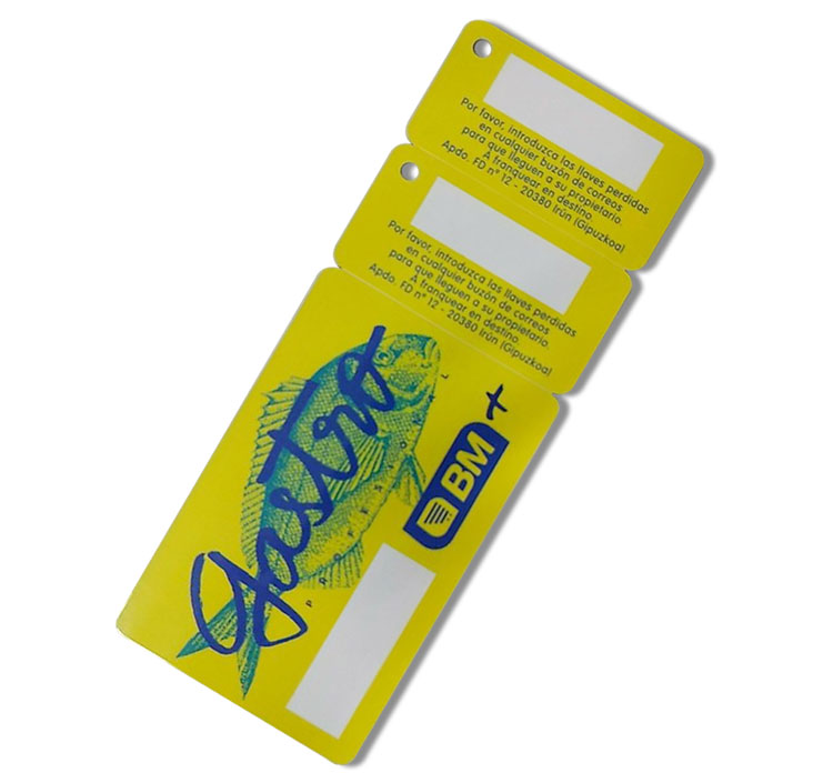 PVC Txartela 2 in 1 Snap-off Plastic Combo Hang Tag merkatuan sarrera berria al da?